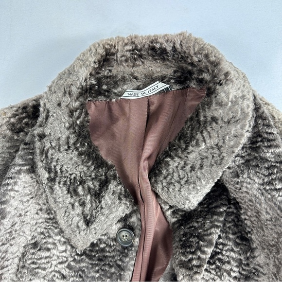 Mob Wife M2 Morovati Italy Faux Astrakhan Plush Coat Women’s IT 44 (US 8–10) MED - Picture 4 of 10